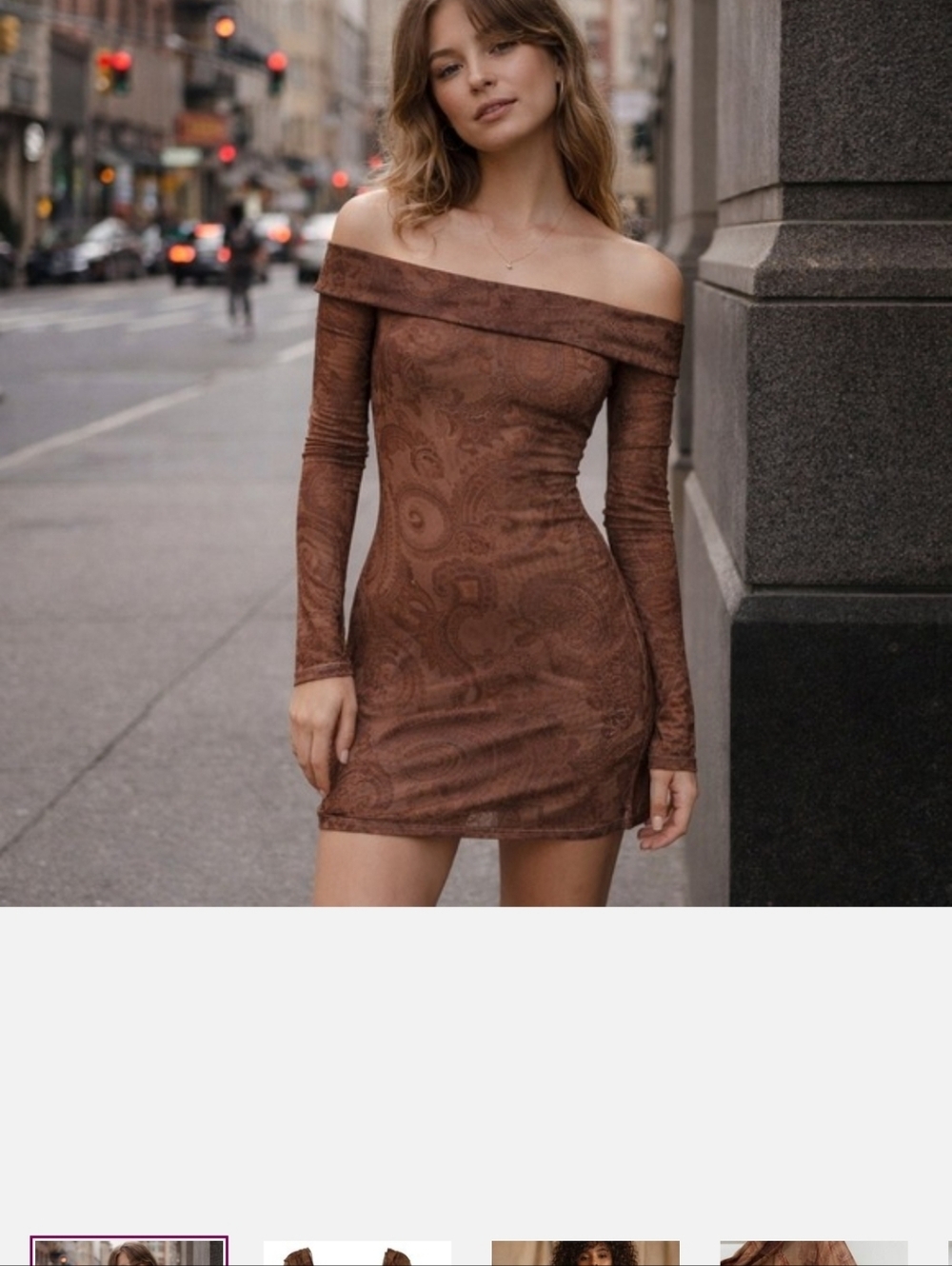 NWT Urban Outfitters Paisley Mesh Off Shoulder Dress - Picture 14 of 15